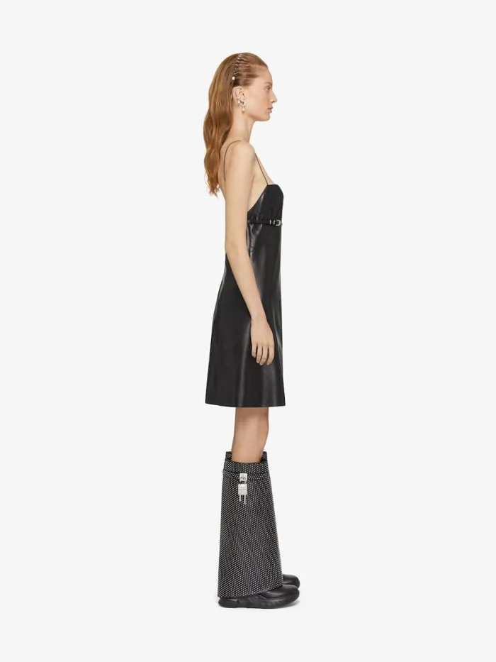 Shark Lock Biker Boots In Grained Leather With Studs Black Women Givenchy Shark Lock