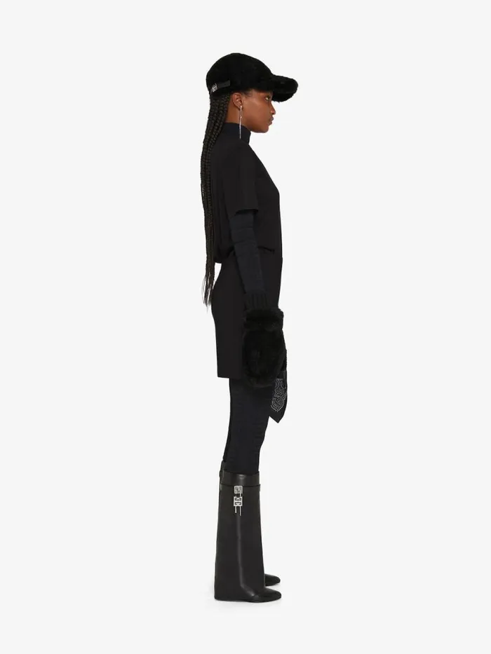 Shark Lock Boots In Leather Black Women Givenchy Shark Lock