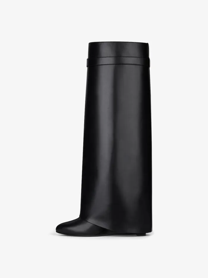 Shark Lock Boots In Leather Black Women Givenchy Shark Lock