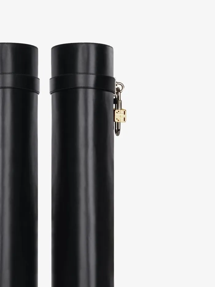 Shark Lock Boots In Leather Black Women Givenchy Shark Lock