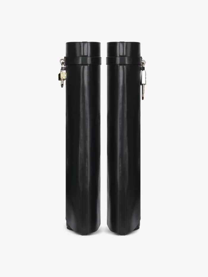 Shark Lock Boots In Leather Black Women Givenchy Shark Lock