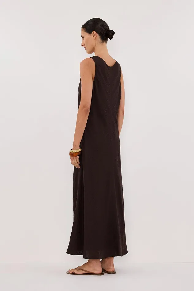 SHILOH BITTER CHOC SCOOP NECK DRESS Women DISSH Midi Dresses