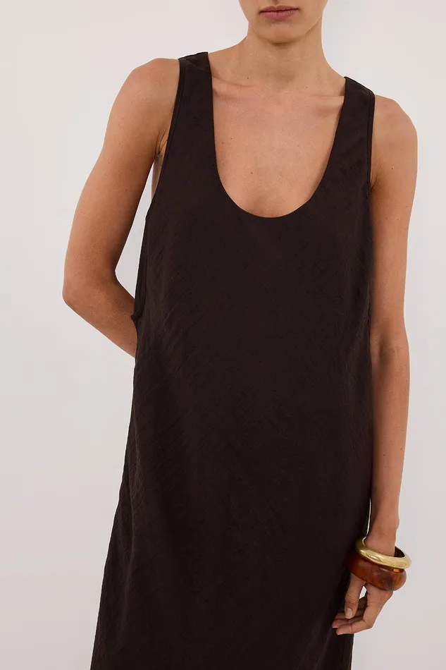 SHILOH BITTER CHOC SCOOP NECK DRESS Women DISSH Midi Dresses