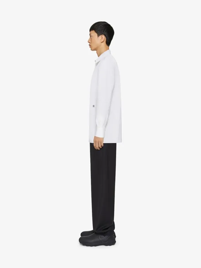 Shirt In Poplin Whiteblack Men Givenchy Shirts