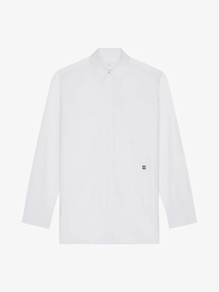 Shirt In Poplin Whiteblack Men Givenchy Shirts