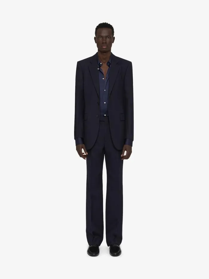 Shirt In Silk Dark Blue Men Givenchy Shirts