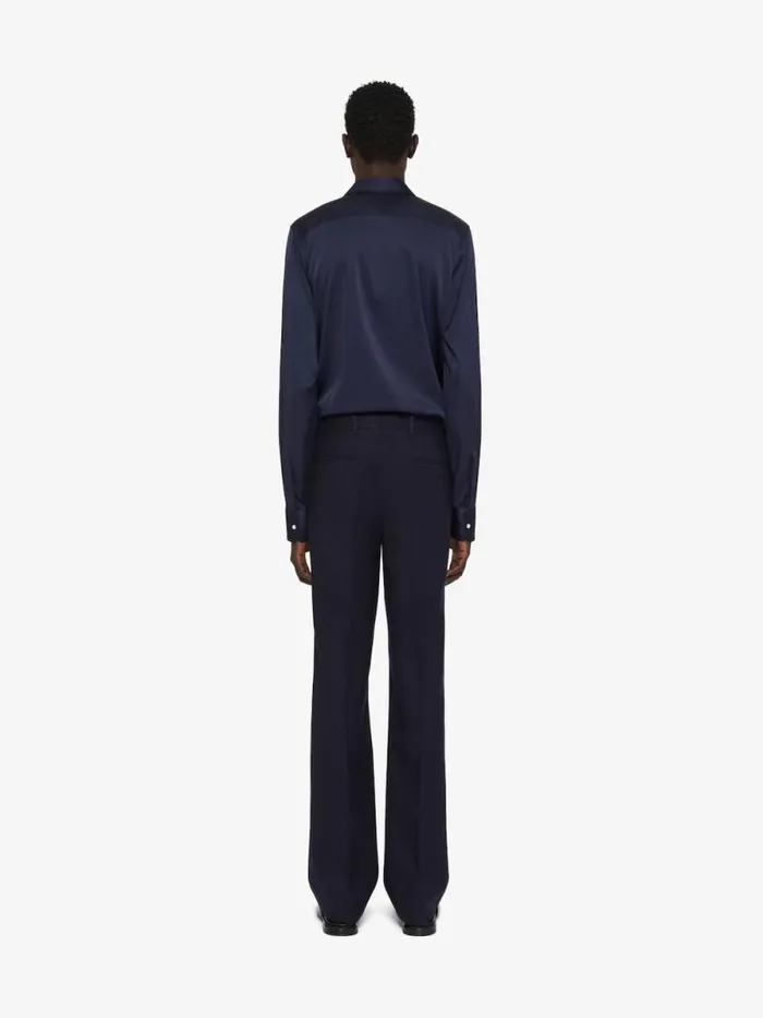 Shirt In Silk Dark Blue Men Givenchy Shirts