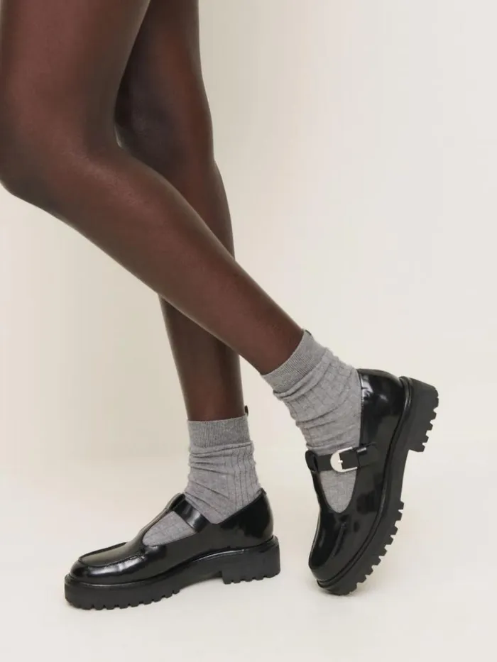 Shoes The Reformation Abalonia Chunky Maryjane Black