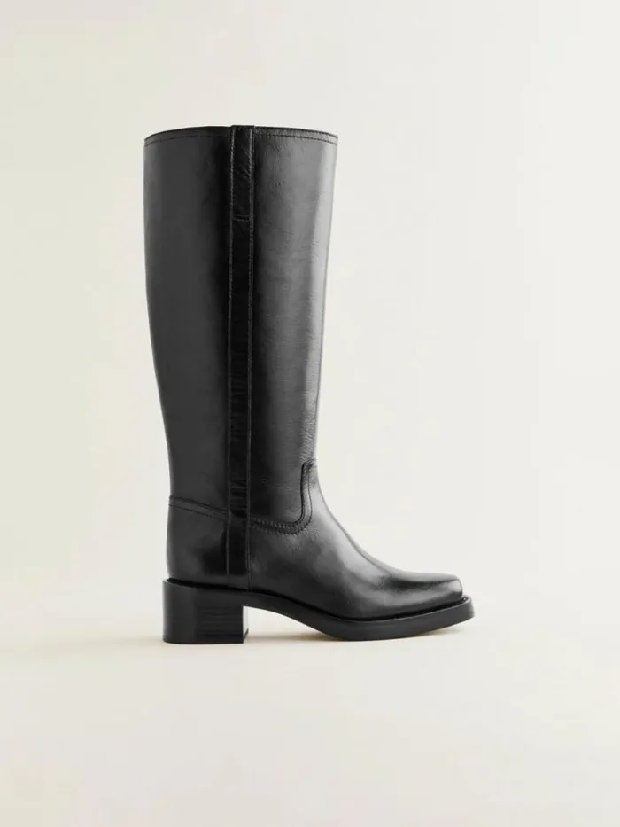 Shoes The Reformation Frances Knee High Boot Black Leather