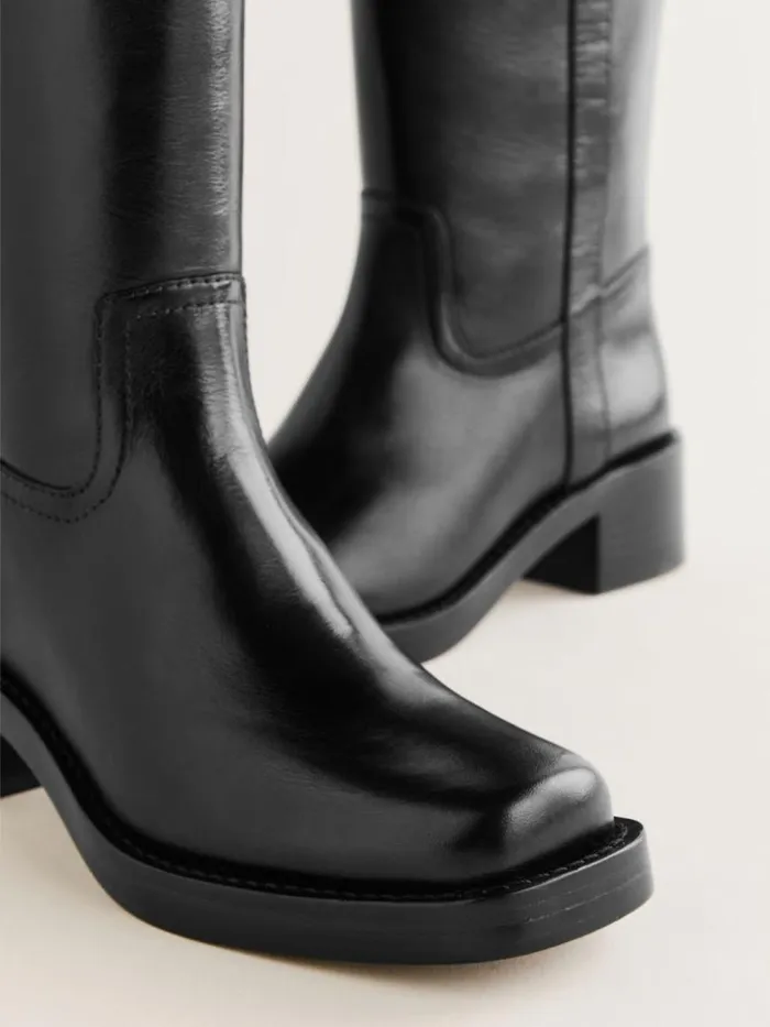 Shoes The Reformation Frances Knee High Boot Black Leather
