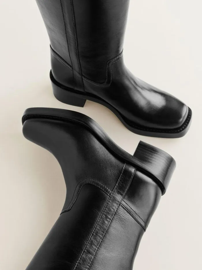Shoes The Reformation Frances Knee High Boot Black Leather