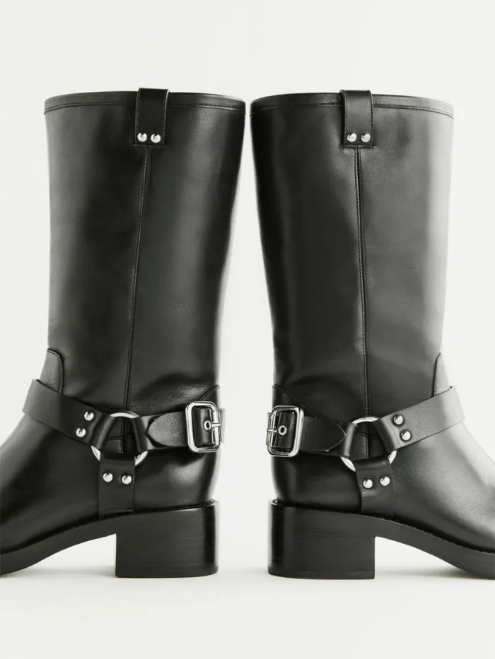 Shoes The Reformation Francesca Moto Boot Black