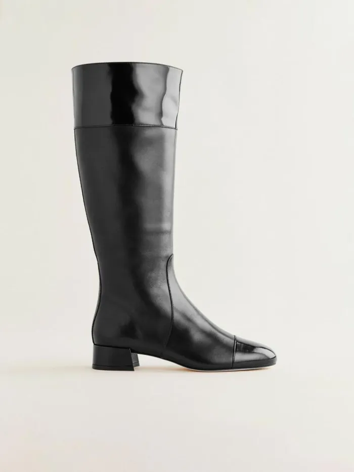 Shoes The Reformation Graham Knee High Boot Black Leather
