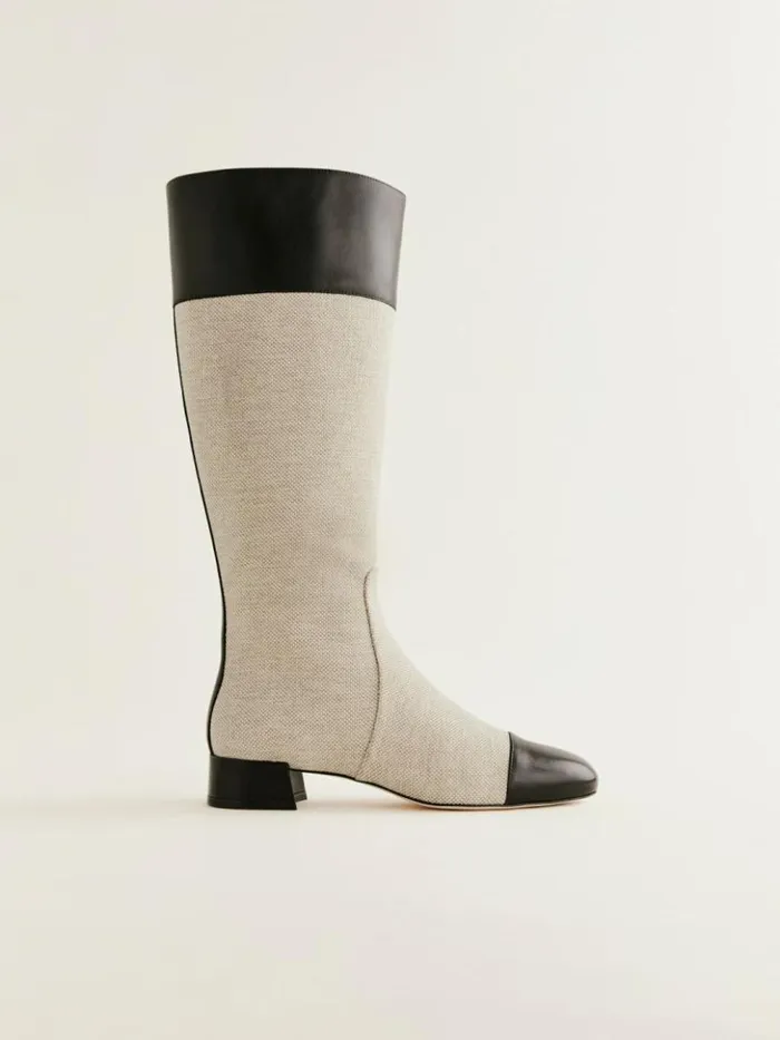 Shoes The Reformation Graham Knee High Boot Black Oatmeal