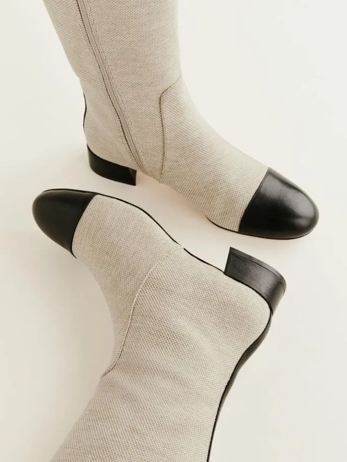 Shoes The Reformation Graham Knee High Boot Black Oatmeal