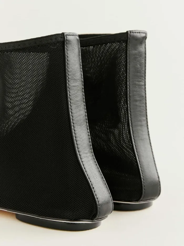 Shoes The Reformation Payton Stretch Bootie Black Stretch Mesh