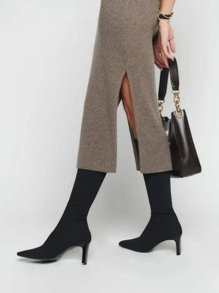 Shoes The Reformation Rosa Stretch Knee Boot Black