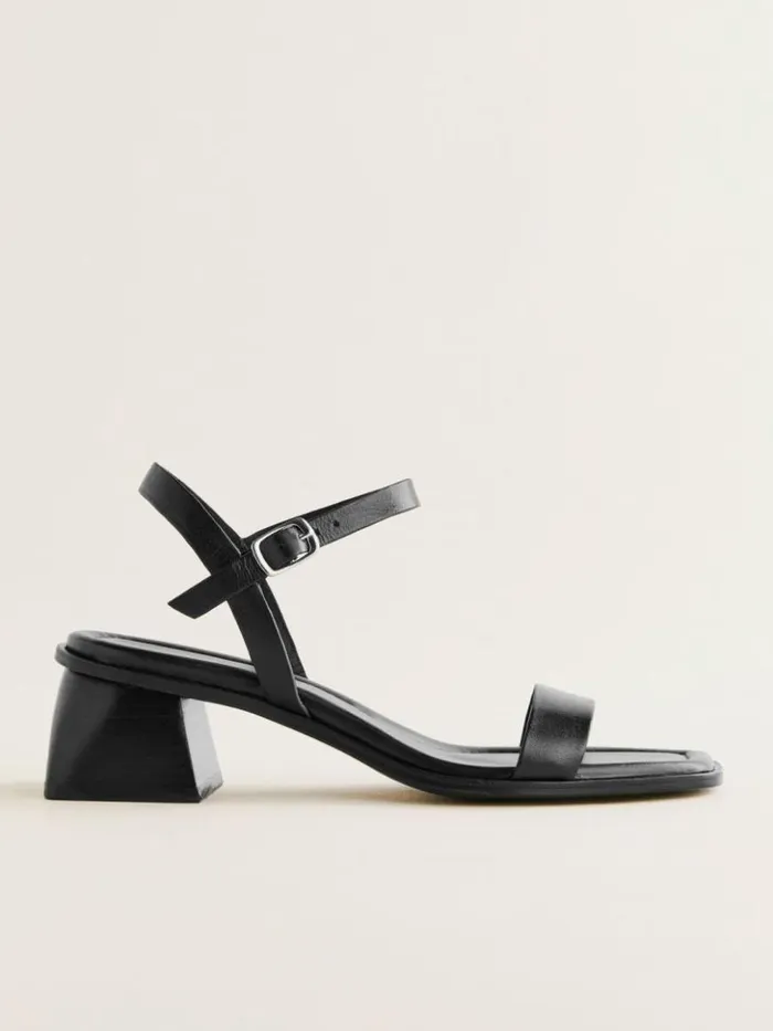 Shoes The Reformation Stephanie Heeled Sandal Black Leather