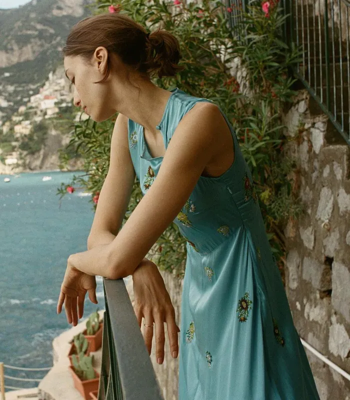 Shop AMARI DRESS Blue Topaz DEN Dresses