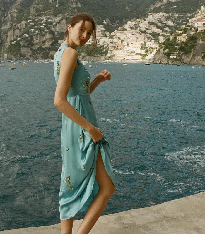 Shop AMARI DRESS Blue Topaz DEN Dresses