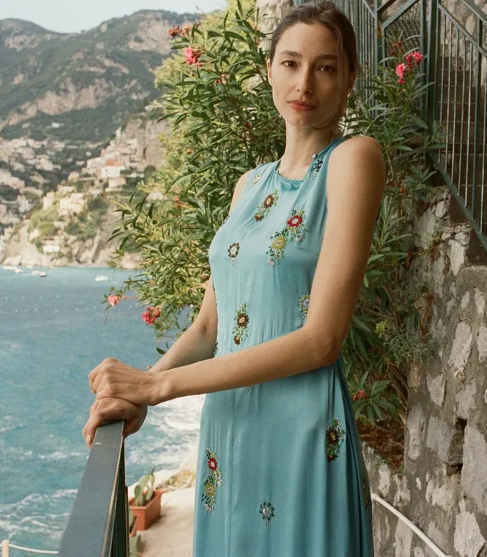 Shop AMARI DRESS Blue Topaz DEN Dresses