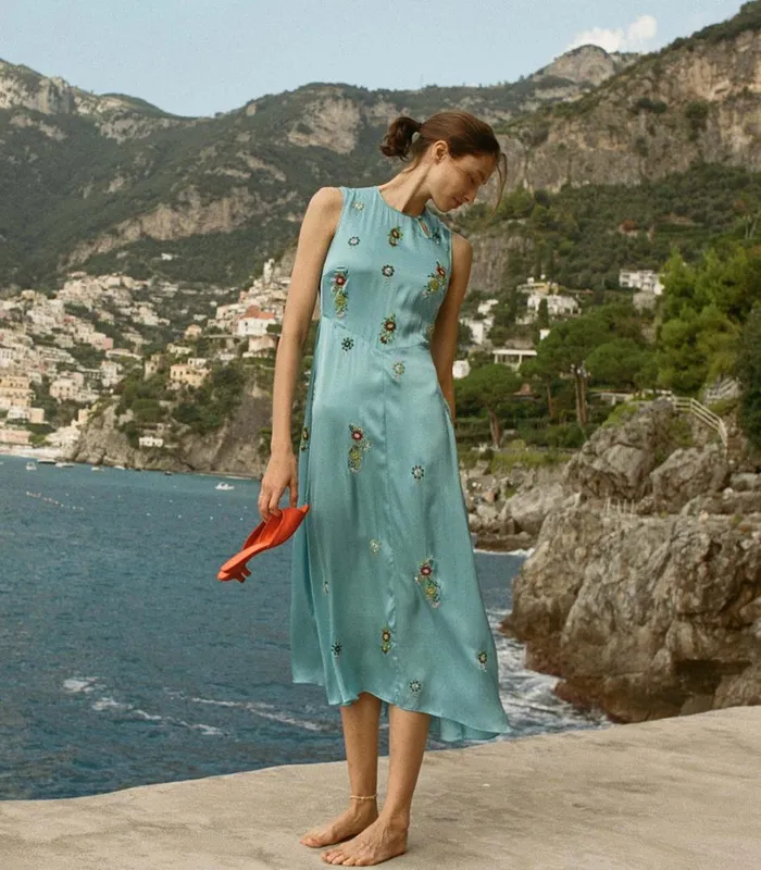 Shop AMARI DRESS Blue Topaz DEN Dresses