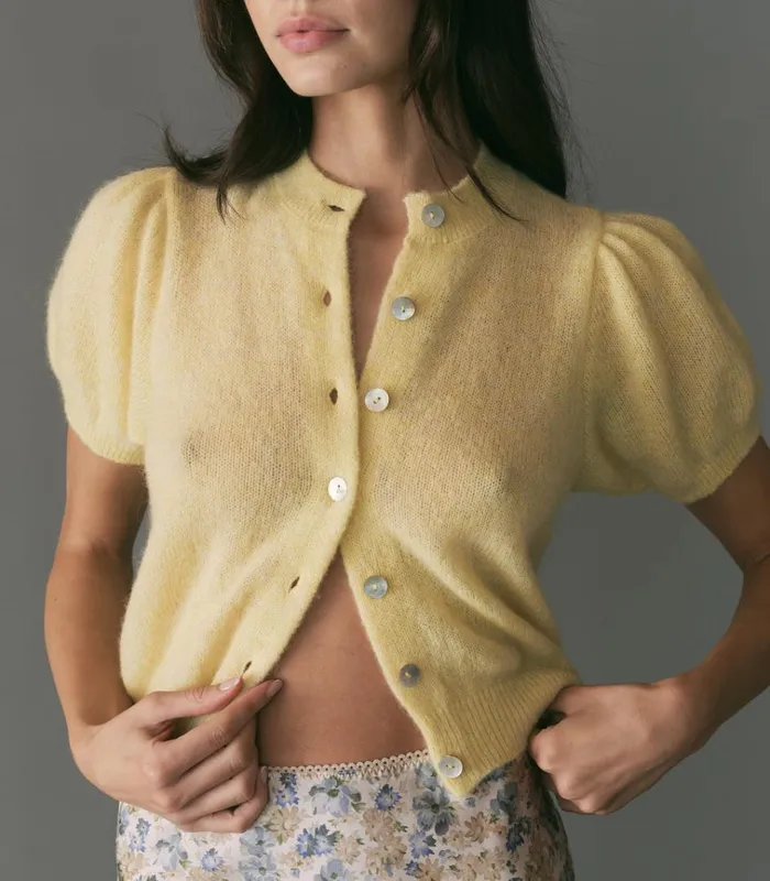 Shop ANISA CARDIGAN Dandelion DEN Knitwear