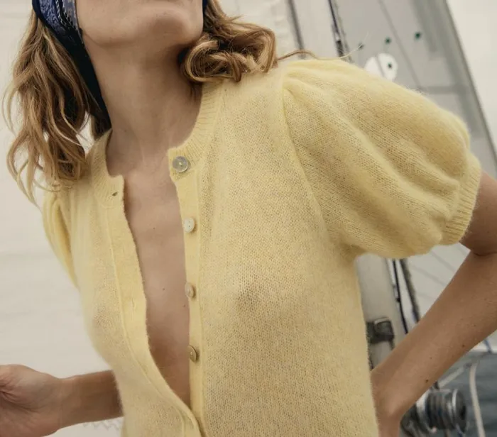 Shop ANISA CARDIGAN Dandelion DEN Knitwear