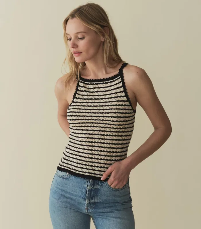 Shop ANNA TANK Allaire Stripe DEN Knitwear