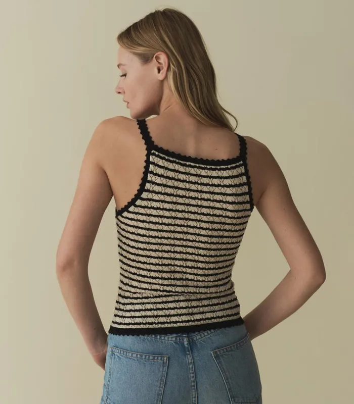 Shop ANNA TANK Allaire Stripe DEN Knitwear