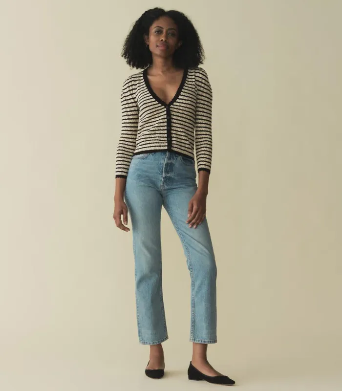 Shop CHANDEL CARDIGAN Allaire Stripe DEN Knitwear