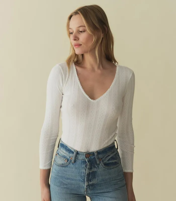 Shop CILLA TEE Salt Quelle Jolie Pointelle DEN Tees