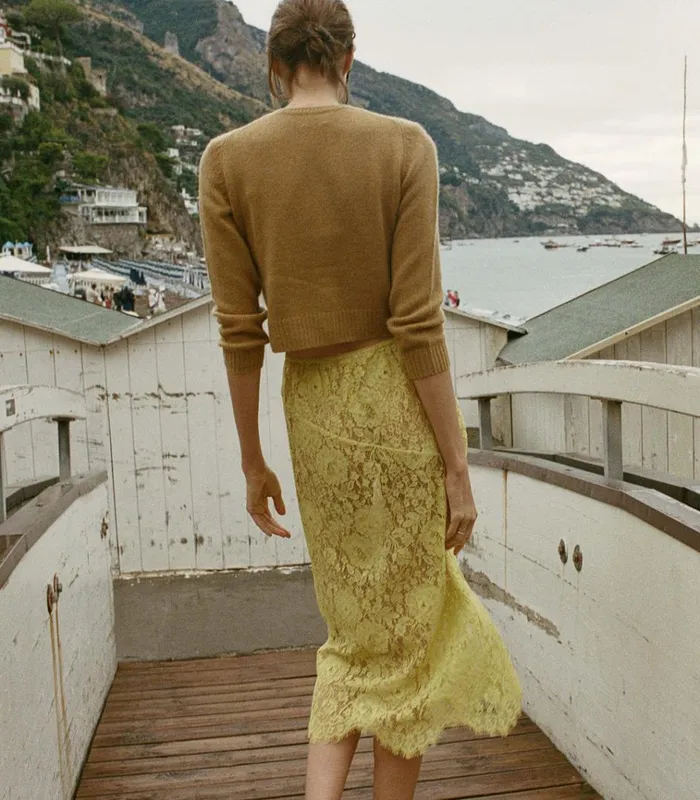 Shop DANAE CARDIGAN Teak DEN Knitwear