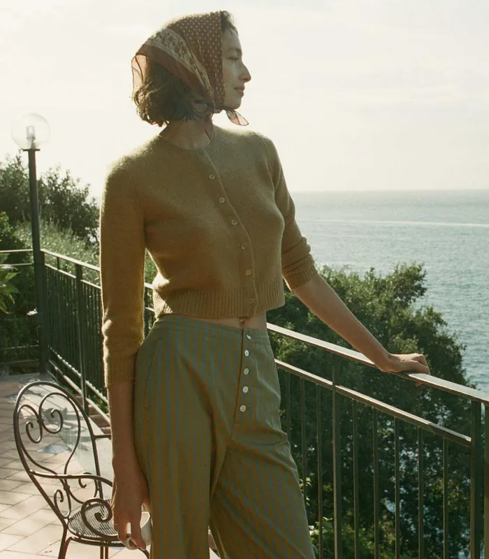 Shop DANAE CARDIGAN Teak DEN Knitwear