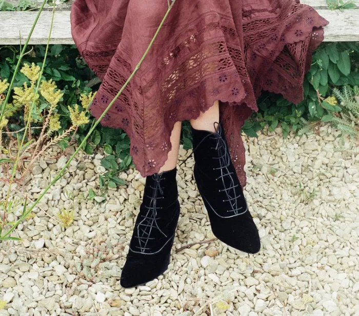 Shop DASHA BOOT Black Velvet DEN Footwear
