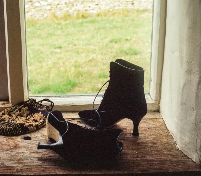 Shop DASHA BOOT Black Velvet DEN Footwear