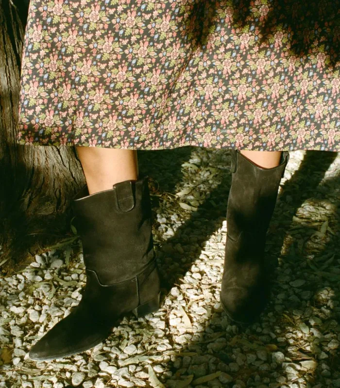 Shop DEMI RIVIERA BOOT Black Suede DEN Footwear