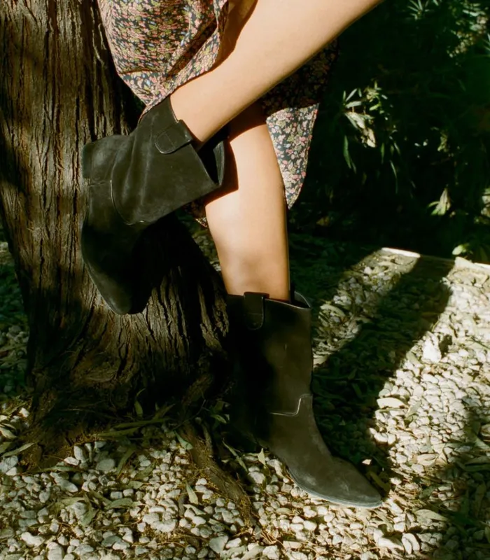 Shop DEMI RIVIERA BOOT Black Suede DEN Footwear