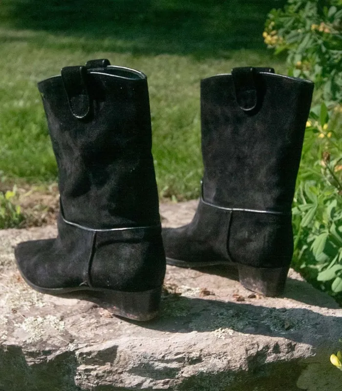 Shop DEMI RIVIERA BOOT Black Suede DEN Footwear