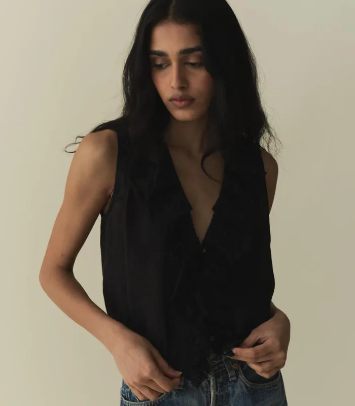 Shop HALETTE TOP Black DEN Tops