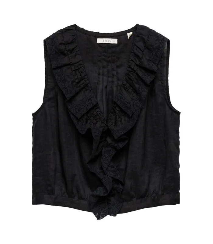Shop HALETTE TOP Black DEN Tops