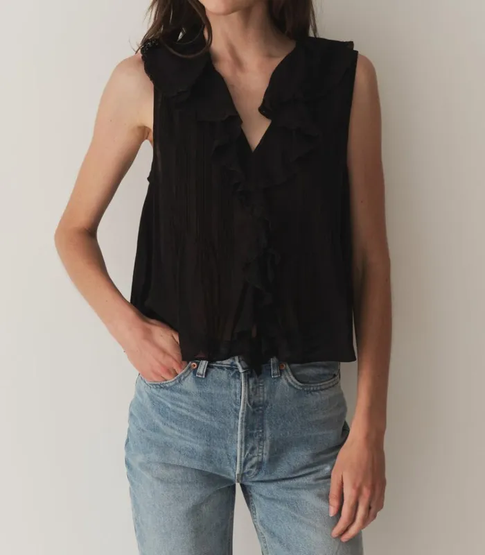 Shop HILDA TOP Black DEN Tops