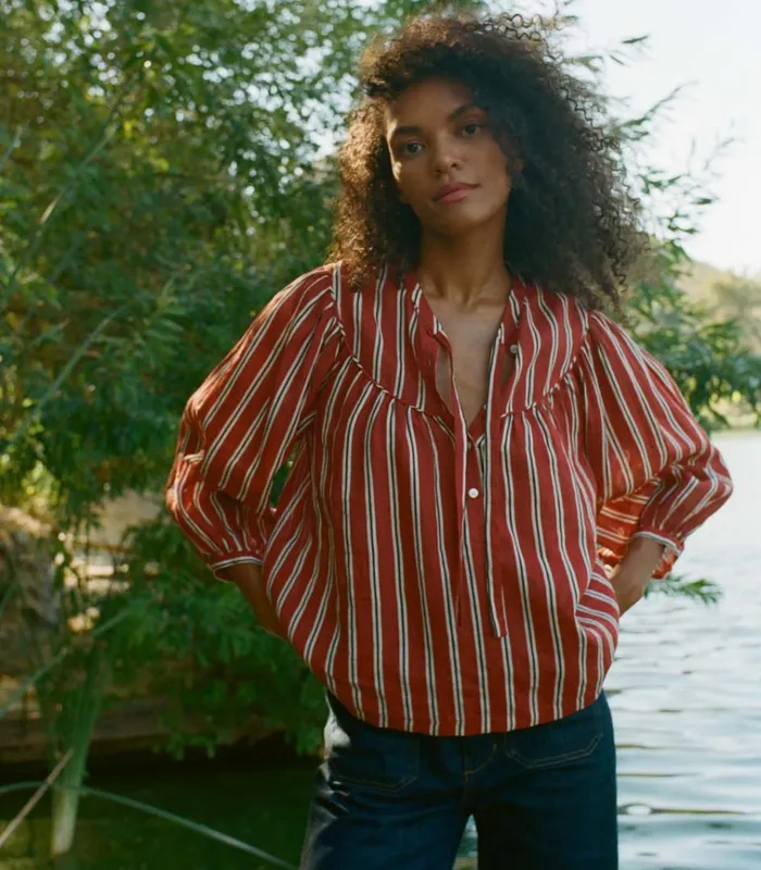 Shop IMANI TOP Monaco Stripe DEN Tops