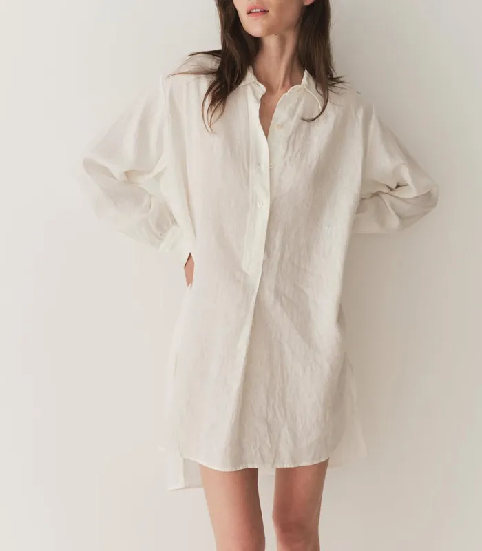 Shop JORA LINEN DRESS Salt DEN Dresses