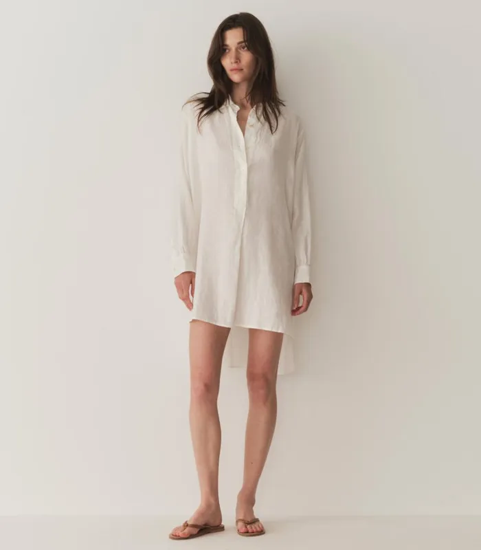 Shop JORA LINEN DRESS Salt DEN Dresses