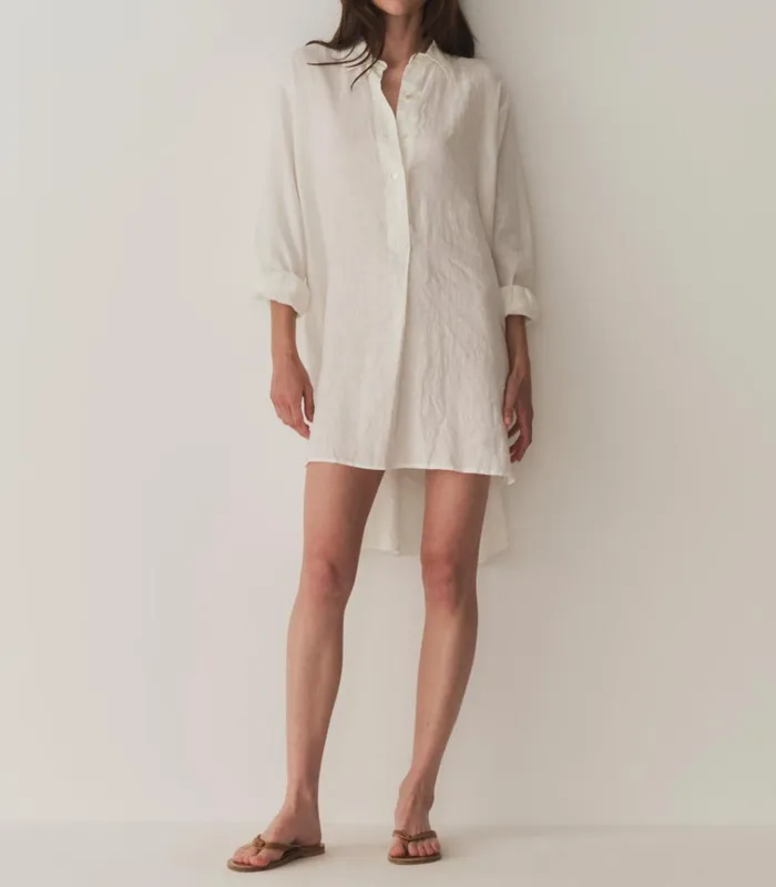 Shop JORA LINEN DRESS Salt DEN Dresses