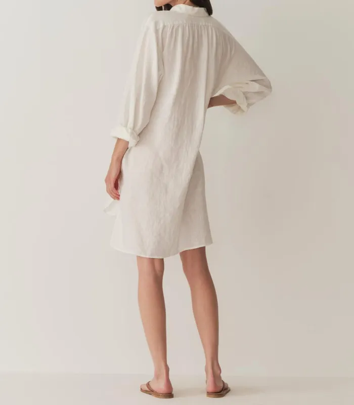 Shop JORA LINEN DRESS Salt DEN Dresses