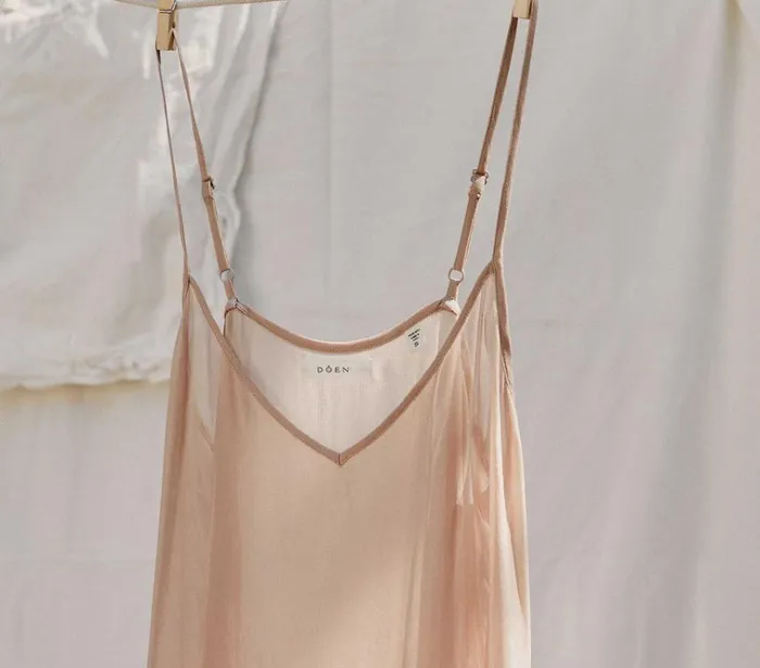 Shop LONG DEEP VNECK SLIP Conch DEN Delicates and Sleepwear