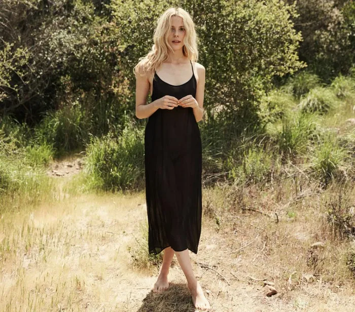 Shop LONG SCOOP NECK SLIP Black DEN Delicates and Sleepwear