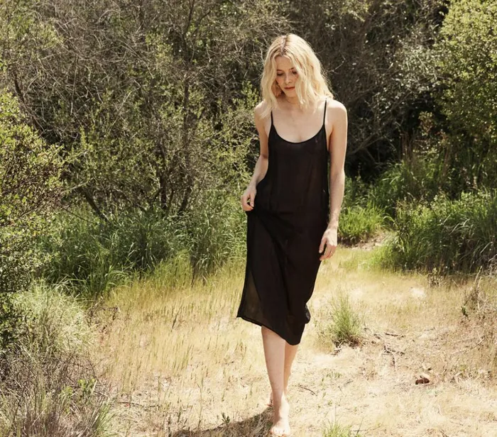 Shop LONG SCOOP NECK SLIP Black DEN Delicates and Sleepwear